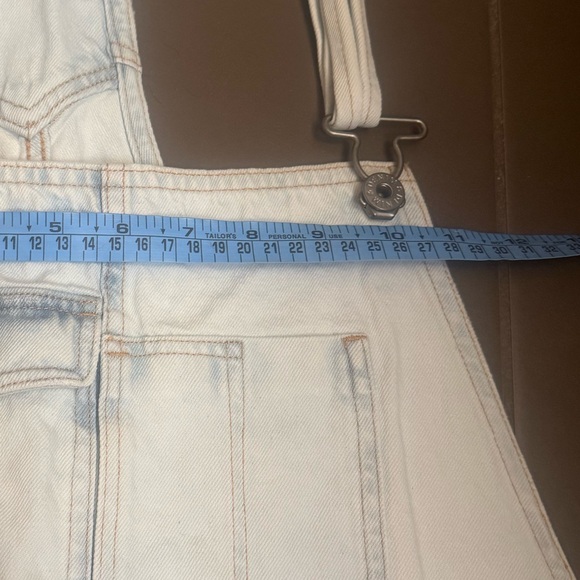 H&M X COACHELLA COLLAB Blue Denim Short Bib Overalls Shortalls Farmhouse Size XL - Picture 11 of 17